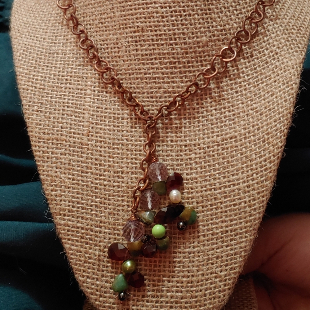 Handmade Copper and Gemstones Necklace